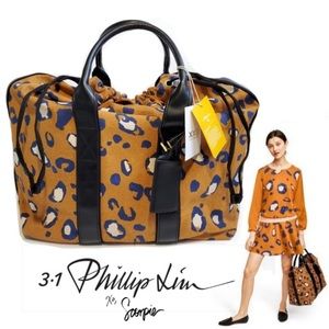 3.1 Phillip Lim leopard drawstring weekend carryall bag